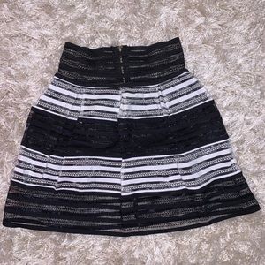 Black and White Sheer Mini Skirt